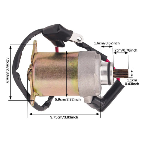 GY6 Engine Starter 12 Volt 9 Spline Shaft Compatible With 150cc 200cc 250cc 4 Stroke ATV Dirt Bikes Scooters Go Kart For Quick Starts And Serious Torque Fits Baja Roketa Jonway Tao Tao And More