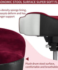 Hydraulic Saddle Drum Throne Dope Comfort For Adults, Heavy Duty Height Adjustable Suede Seat, Motorcycle Style Drum Stool With Black PU Leather, Dark Red Brown, cutaway view