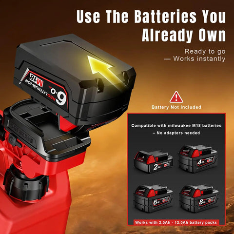Tough As Nails Cordless Gas Can Pump delivers 3.7 Gpm flow with M18 battery compatibility for easy fuel transfer.