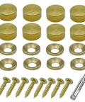 Eight Piece Dope Retro Brass Decorative Screws With Caps Set For Mirror Screws Upholstery Tacks And Thumb Tacks For Wall Hangings Fast Cap Wood Handcrafted Hardware Half Inch 12mm Gold Brass
