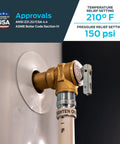 3/4 inch water heater relief valve with brass fittings