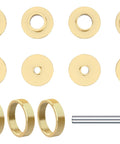 Brass router template bushing set, 11 pieces, with 1/4-inch shank router bit