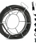 Drain Cleaning Cable 60 Feet Long 5/8 Inch With Six Cutters Hollow Core Sewer Snake For Stubborn Clogs, Drain Auger Cable
