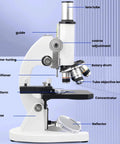 Side view of Kids High Power Microscope With 800X 1600X And 2500X Magnification Ideal For School Lab Or Homeschool Easy To Use Microscope Kit