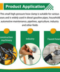 34 Piece Worm Gear Hose Clamp Set With Five Sizes From Five Sixteenths Inch Up To Twenty Three Thirty Seconds Inch Heavy Duty Zinc Plated Fuel Line Clamps For Auto Gas And Diesel Lines Durable Corrosion Resistant product applications in machinery, industry, and faucets.