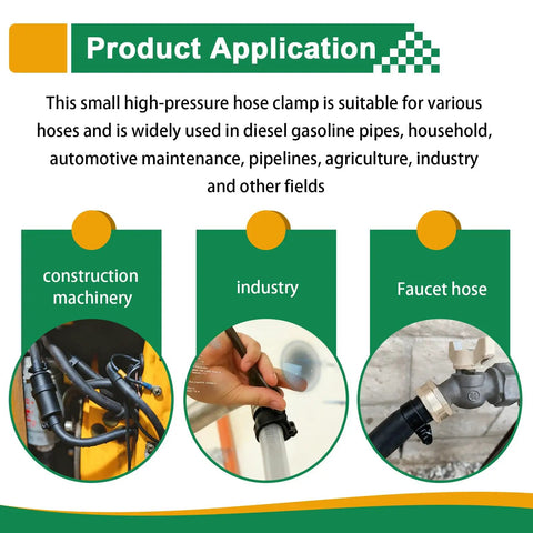 34 Piece Worm Gear Hose Clamp Set With Five Sizes From Five Sixteenths Inch Up To Twenty Three Thirty Seconds Inch Heavy Duty Zinc Plated Fuel Line Clamps For Auto Gas And Diesel Lines Durable Corrosion Resistant product applications in machinery, industry, and faucets.
