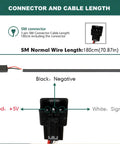 Diagram showing SM 3 pin connector and 71-inch wire for Full Twist Throttle For 12V-72V Ebikes And Scooters.