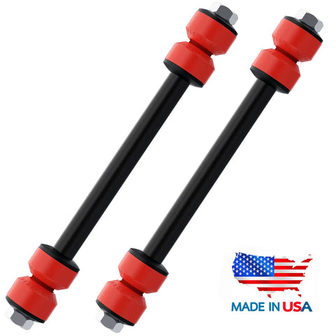 Pair Front Sway Bar Stabilizer Links For Ford Explorer Mountaineer Ranger Ram 1998 1999 2000 2001 2002 2003 2004 2005 29.5mm Bar With USA Made Bushings Rugged Heavy Duty Upgrade, black sway bar links with red bushings