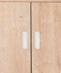 Top Grade No Hassle Self Adhesive Cabinet Handles Pair White Pp Drawer Knobs on wooden cabinet doors.