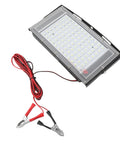 Yechiry Flood Light Board for Camping and Emergencies with 100W LED, featuring red and black power clips and weather-resistant housing.