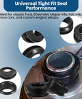 2-pack black PVC valve-cover breather grommets for 0.75" and 1" ID, fits 1-1/4" filler-breather holes
