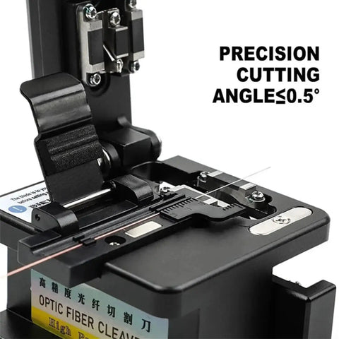 High Precision Optical Fiber Cleaver Cutters For Fusion Splicers, showing precision cutting angle mechanism for neat fibers.
