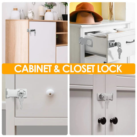 Three Inch Zinc Alloy Chrome Finish Cabinet Lock With Key For Cabinets Drawers Closets Toolboxes Toy Chests And More Ideal For Kid Proof Storage And Home Safety Easy To Install Durable Metal Construction
