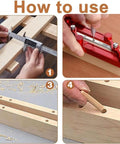 How to use Top Tier Stainless Steel Center Gauge for Woodworking with interchangeable rods, showcasing accurate layout steps.