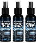 Glass Frosting Spray 30ml Portable Anti-Glare Privacy Liquid, three bottles with RV window privacy labels, frosted effect.