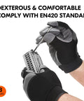 Light Duty Mechanic Work Gloves 3 Pair Pack For Construction And DIY, Size Large, synthetic leather palm, spandex back, black color