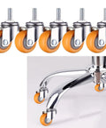 Swap Furniture Wobbles Fast With These One Inch Mini Swivel Casters Featuring Threaded Stems And Silently Rolling Nylon Wheels Built Tough For Tables And Workspace Chairs In Bright Matte Orange.