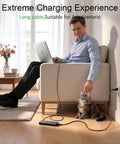 130W USB C Laptop Charger With USB Power Delivery Fast Charge For Beefy Performance Laptops, Compatible With Precision Latitude And XPS Series Ultrabooks And Workstations, long cable