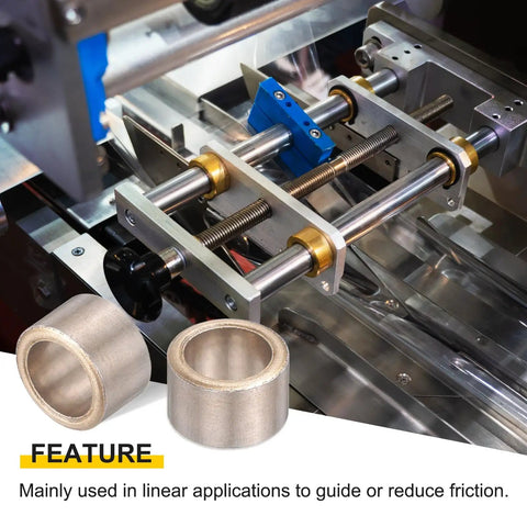 Eight Piece Smooth Operator Self Lubricating Sintered Iron Sleeve Bearings Eight Mm Bore By Twelve Mm Outer Diameter By Eight Mm Length for linear applications.