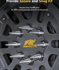 Spike Lug Nuts 32Pcs Set M14x1.5 Chrome Acorn Style on aftermarket wheel for Chevy, GMC, Ford, RAM, 4.4 inch tall close-up
