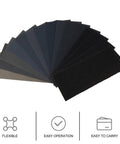 Grab This Fresh 45 Sheet Wet Dry Sandpaper Set With 120 To 5000 Grits For All Your Heavy Duty Wood Metal And Glass Projects That Last Super Long, showing various sanding sheets.