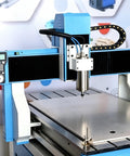 Beefy Aluminum CNC Spindle Mount Bracket With Slick Quick Swap Universal 65Mm Or 80Mm Dual Bore Interface For Router Clamps viewed on CNC milling machine.