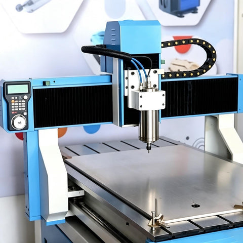 Beefy Aluminum CNC Spindle Mount Bracket With Slick Quick Swap Universal 65Mm Or 80Mm Dual Bore Interface For Router Clamps viewed on CNC milling machine.