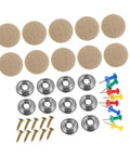 10 Piece Car Roof Headliner Repair Kit With Snap Rivets And Retainers For Quick Fixes, DIY Interior Mod Kit components displayed.