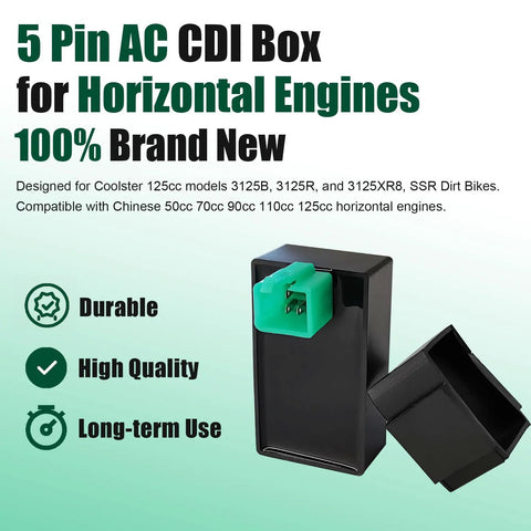 5 Pin AC CDI Box Replacement For 50cc To 125cc ATVs Go Karts Dirt Bikes And Mini Pocket Bikes Compatible With Coolster 3125B 3125R 3125XR8