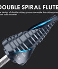 Double Spiral Cobalt Step Drill Bit M35 With Hex Shank Unibit For Metal And Stainless Steel One Quarter To One And One Eighth Inch TiAIN Coated showing spiral flute design
