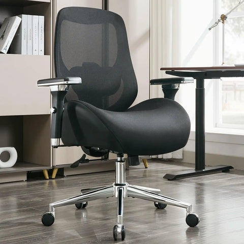Heavy Duty 750Lb Big And Tall Office Chair With Wide Thick Seat Cushion, Ergonomic Mesh Desk Chair For Heavy Folks, 4D Armrests