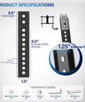 Vertical Vesa Extender Bracket And Adapter Plate For Low Profile Televisions Compatible With Ceiling Mounts, showing dimensions and specifications.