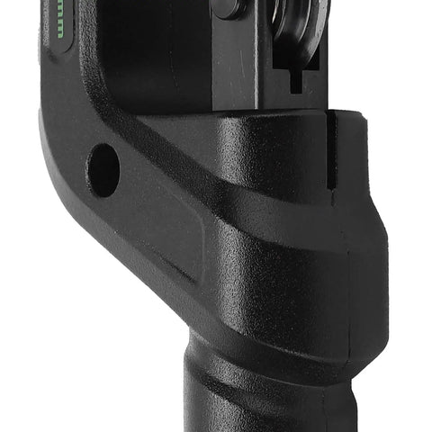 Close-up of Precision Manual Pipe Cutter with aluminum alloy body and six roller bearings for 6 to 50mm pipes.