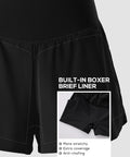 Athletic Running Shorts With Two Point Five Inch Lined Boxer Brief Inseam High Waisted Stay Put Fit Double Layered Waistband