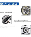 Front Wheel Hub And Bearing Assembly 515029 For 2000-2003 Ford F-150 And 2004 Heritage 4WD With ABS, close-up details, feature highlights