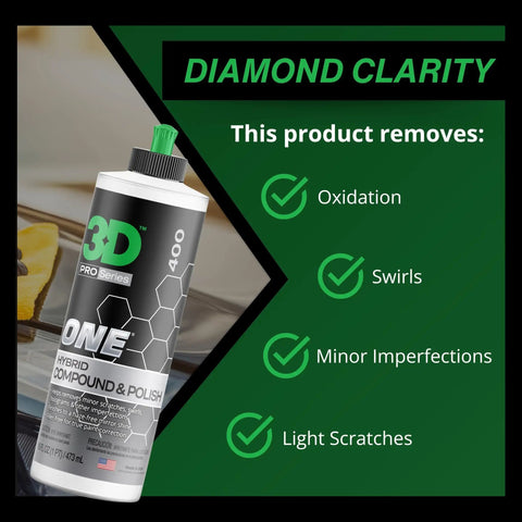 Bottle of One Step Car Scratch And Swirl Remover Hybrid Rubbing Compound And Polish For True Paint Correction And Showroom Shine, 8 oz