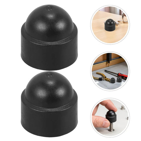 M8 Plastic Hexagonal Dome Nut Caps Black Screw Protectors for Exposed Ends and Wire Insulation in use on machinery