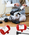 Two Pack Electrical Plug Lockout Kit For Lockout Tagout OSHA Compliant 110V And 220V Plug Locks With Two Safety Padlocks Simple Three Step Lockout For Home Shop Or Factory No Fuss System Included shown in use.