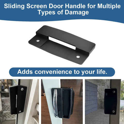 Premium Black Plastic Replacement Sliding Screen Door Handle Featuring Rock Solid Grip for easy installation on patio doors.