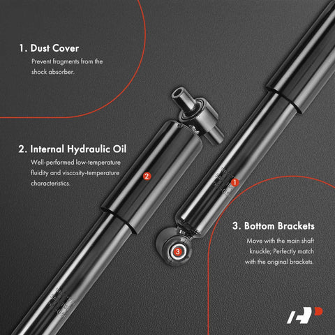 Diagram of Rear Shock Absorber 2 Piece Set For Chevrolet Traverse 2009-2017 Buick Enclave 2008-2017 GMC Acadia 2007-2016 showing parts details