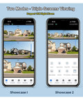 Kickass 4G Outdoor Security Camera With Triple Lens Setup And Smart Panoramic Tracking Solar Driven For Nonstop Yard Patrols No Wifi Bills Just Pop A Sim Card And Get It Done screen showing two modes with triple views.