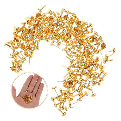 200 Pieces Metal Paper Fasteners Brads Set For Paper Crafts And Scrapbooking Decorative Clips Miniature For Wrapping Clamps