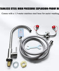 Faucet Mounted Emergency Eye Wash Station Kit With Dual Soft Flush Nozzles Stainless Steel Sink Attachment components