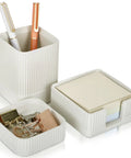 Desk Organizer Set Of 3 For Your Office Made From Sturdy Concrete To Upgrade Any Desk Setup With An Industrial Vibe