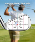 Left Handed Golf Impact Tape For All Clubs High Resolution Swing Analysis Sticker showing swing feedback diagram on iron
