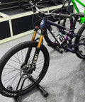 Beefy 20 Or 24 Inch Mountain Bike Suspension Air Fork With 28.6mm Steerer, 220mm Length Straight Steerer on a display bike