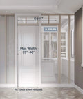 Interior view showing 5 Foot Commercial Grade Sliding Pocket Door Hardware Track Kit Top Mount Heavy Duty Aluminum System installed