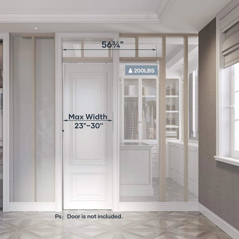 Interior view showing 5 Foot Commercial Grade Sliding Pocket Door Hardware Track Kit Top Mount Heavy Duty Aluminum System installed