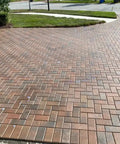 Straight Up Hella Durable Crystal Clear Paver Sealer And Concrete Masonry Guard Water Based Acrylic Coating That Locks Out Grime And Keeps Patios Looking Fresh In A Five Gallon Size on a paver driveway.