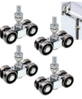 4 Wheel Trolley Assembly With Silent M10 Bolts And Nuts For Use With 1-5/8 Inch Wide Or Taller Post Channels Load Capacity Up To 770 Lbs